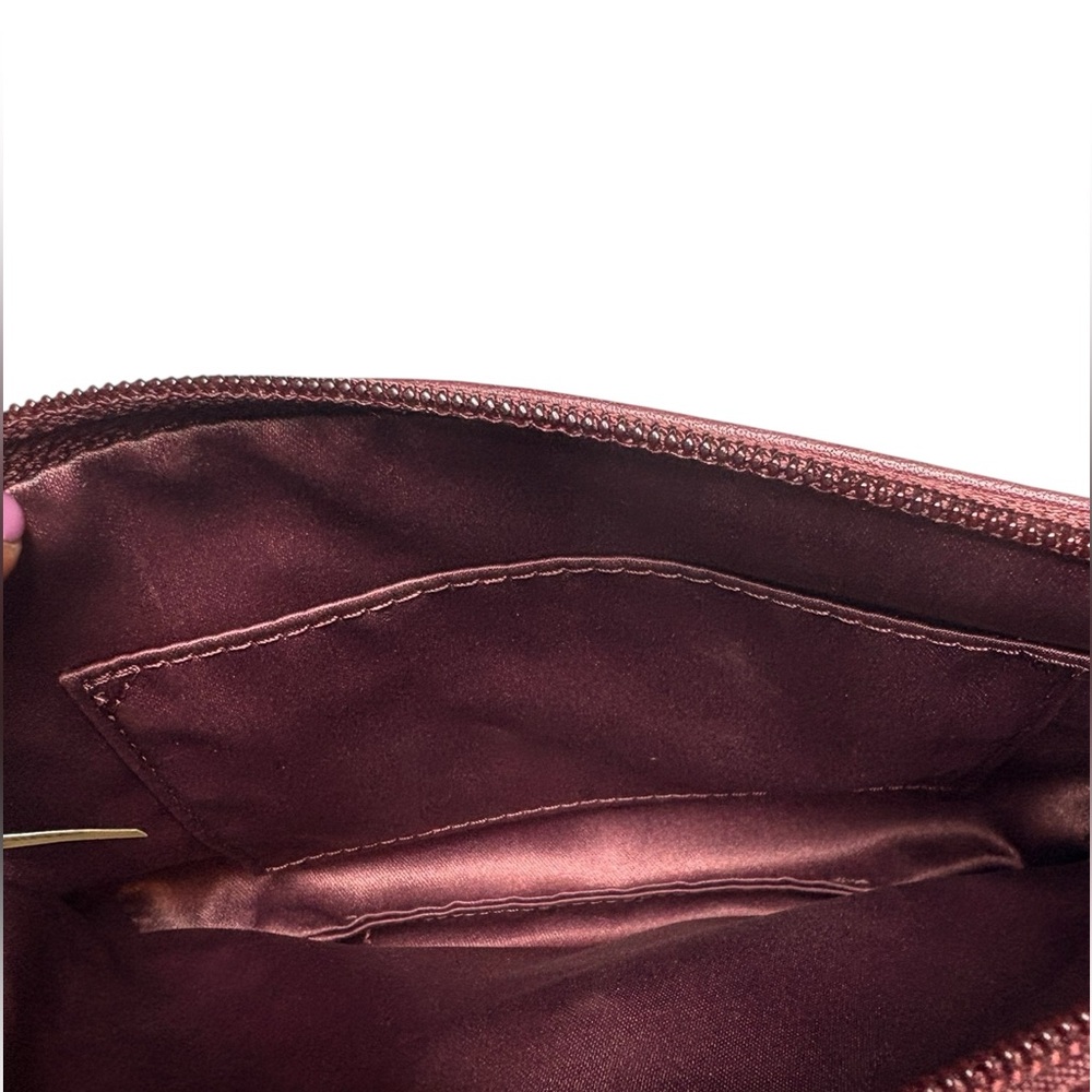 COACH Park F50097 Quilted Leather Wristlet Burgundy Pink Colorblock - Picture 5 of 10